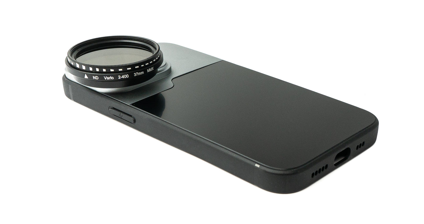 SYSTEM-S ND Vario sía 37 mm 2 til 4000 hlutlaus þéttleiki með hulstri fyrir iPhone 13 Pro