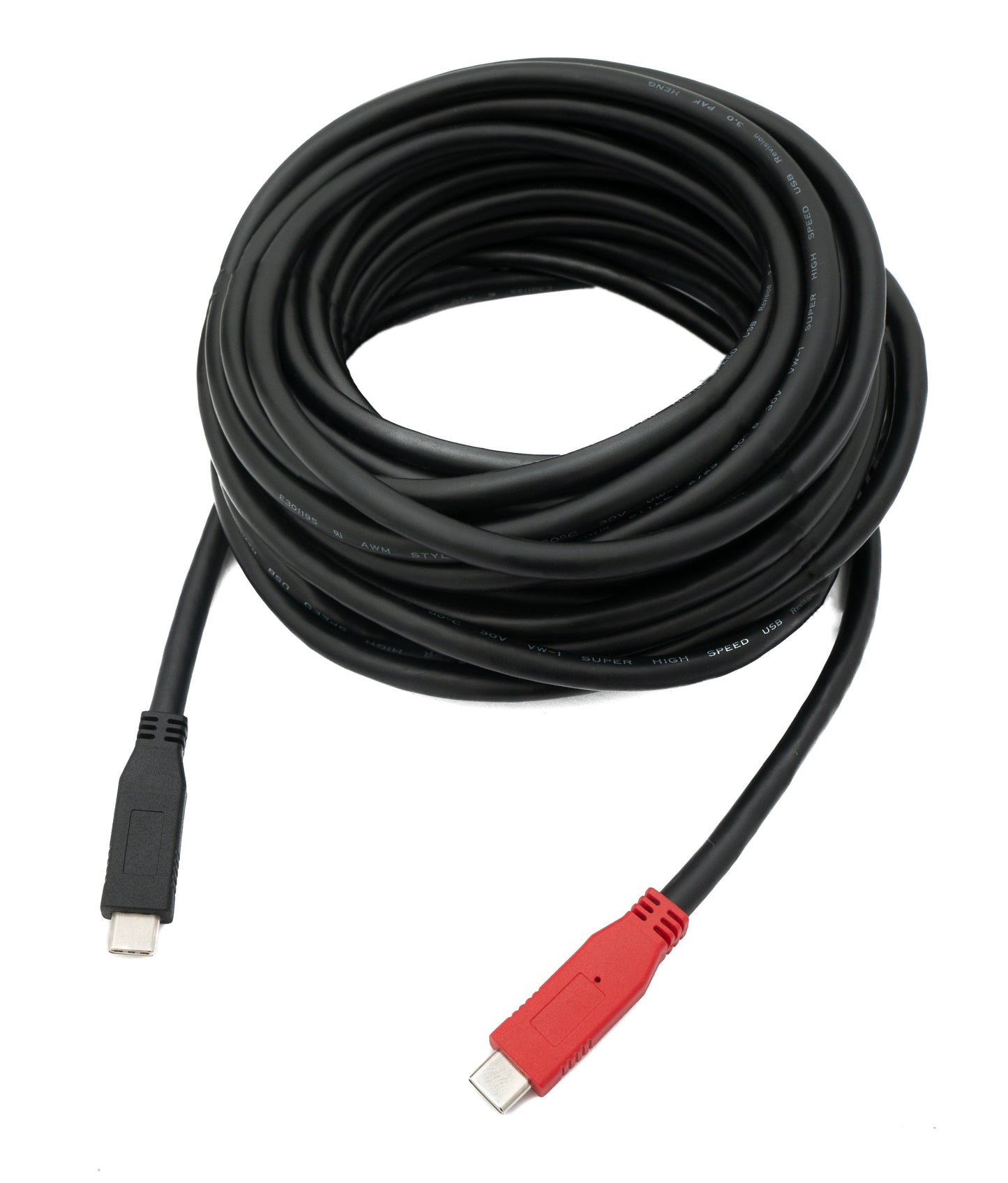 SYSTEM-S USB 3.1 einhliða kapall 8 m Tegund C karlkyns í karlkyns í svörtu