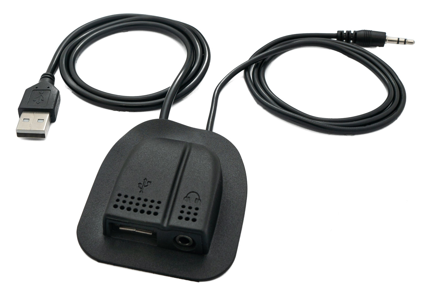 SYSTEM-S USB 2.0 og 3.5mm jack snúra 60 cm fyrir bakpoka hleðslutengi svart