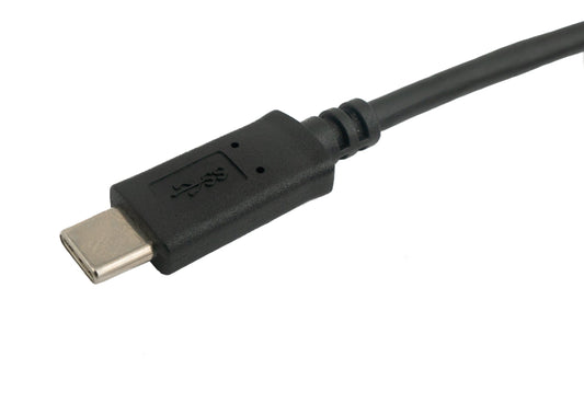 SYSTEM-S USB 3.1 snúra 1 m Type C karlkyns í Type A karlkyns, vinklaður í svörtu 