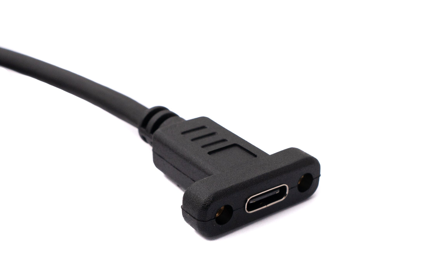SYSTEM-S USB 3.1 Kabel 100 cm Typ C Stecker zu Buchse Schraube Winkel in Schwarz