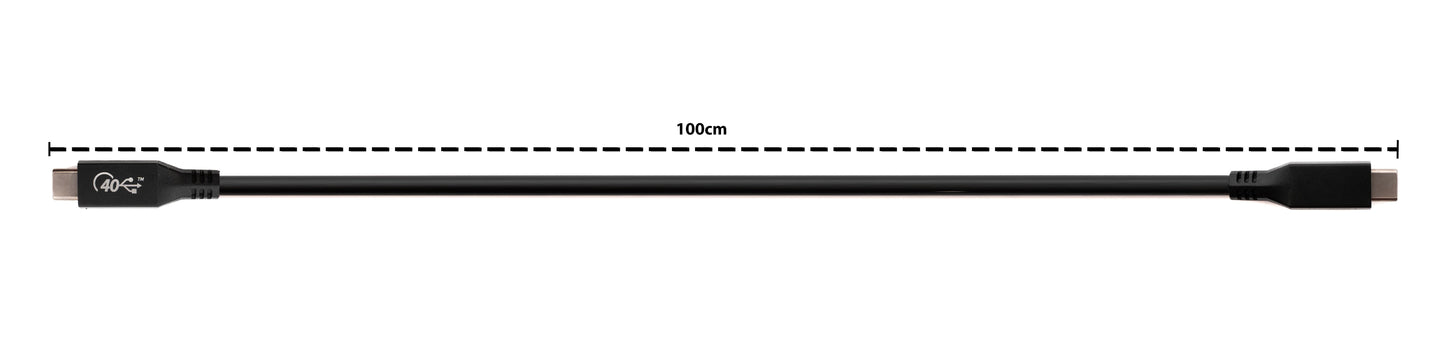 SYSTEM-S USB4 USB cable 100 cm Type C male to male 40 Gbit/s USB 4.0 in black