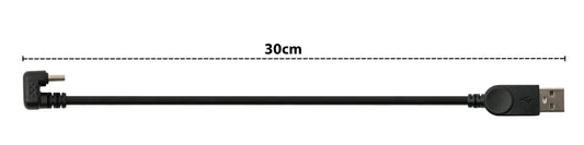 SYSTEM-S USB 3.1 U-snúnings 180° kapall, 30 cm, gerð C karlkyns í 2.0 gerð A karlkyns, hornréttur, svartur