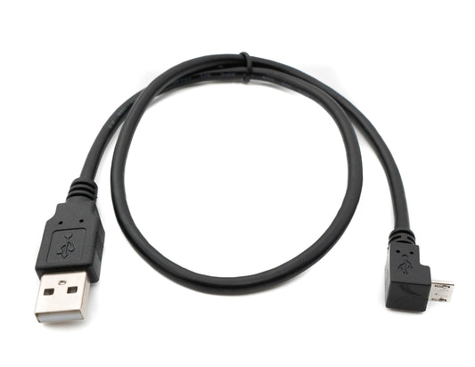 SYSTEM-S USB 2.0 Kabel 50 cm Typ A Stecker zu Micro B Stecker Winkel in Schwarz