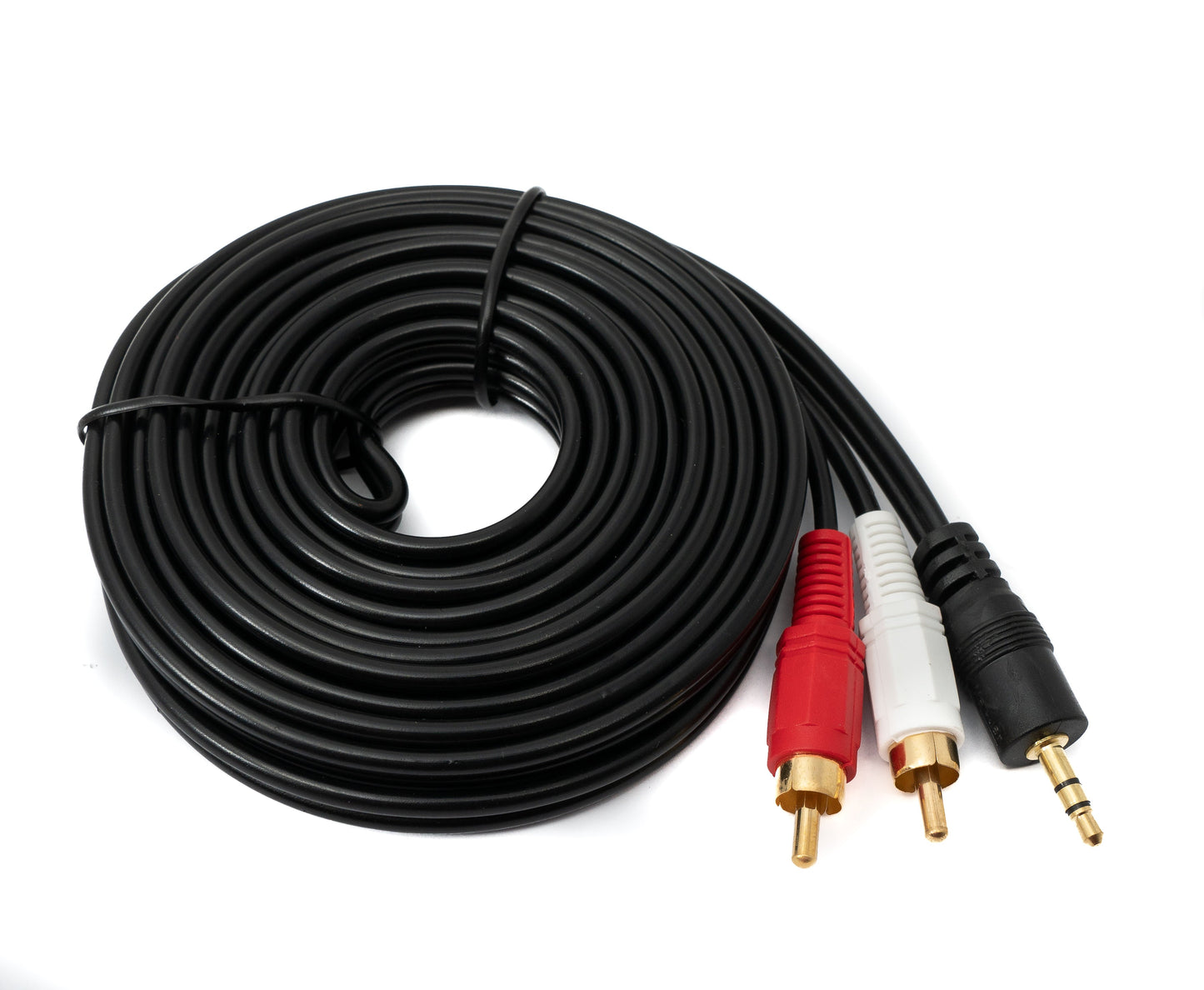 SYSTEM-S Cinch 2 RCA snúra 5 m tengi í AUX 3,5 mm jack tengi stereó AV í svörtu