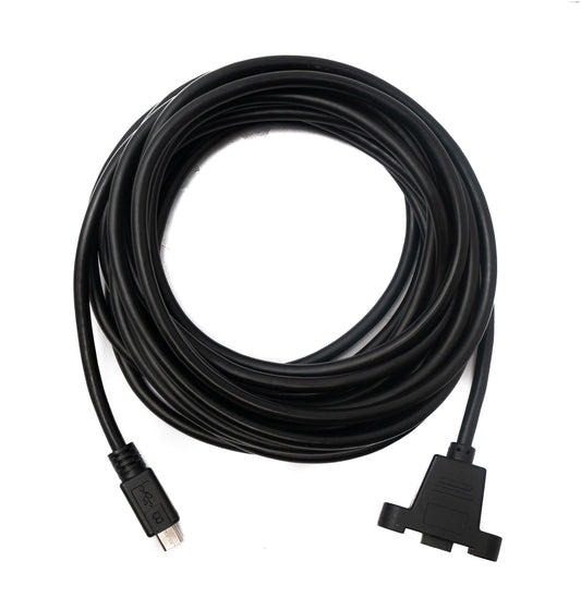 SYSTEM-S USB 2.0 Kabel 5 m Micro B Stecker zu Buchse Schraube in Schwarz