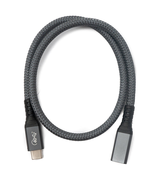 SYSTEM-S USB4 USB Kabel 50 cm Typ C Stecker zu Buchse 40 Gbit/s USB 4.0 geflochten in Grau