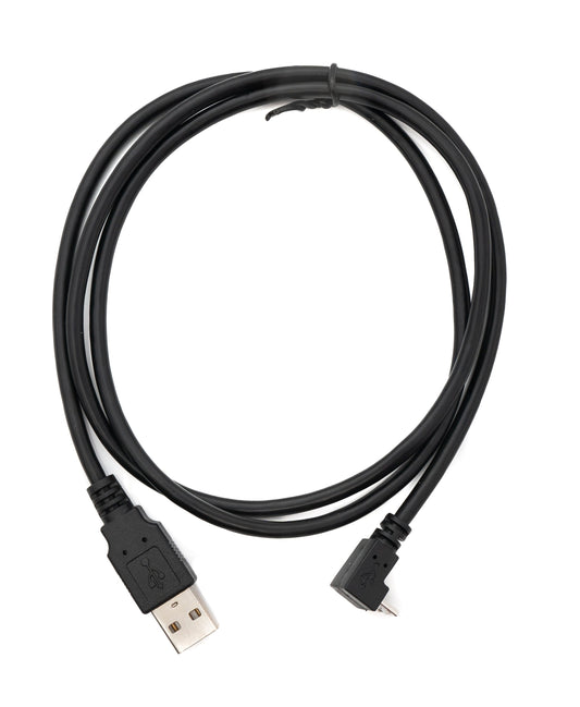 SYSTEM-S USB 2.0 snúra 100 cm Tegund A karlkyns í Micro B karlkyns vinklað í svörtu