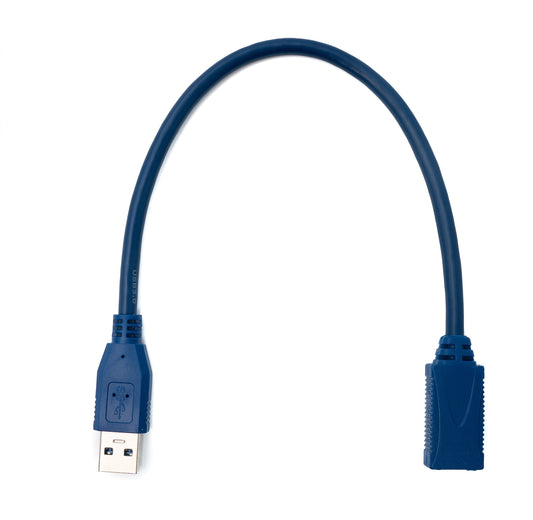 SYSTEM-S USB 3.0 Kabel 30 cm Typ A Stecker zu Buchse in Blau