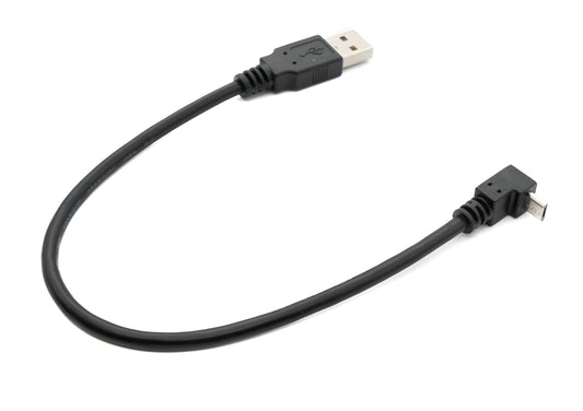 SYSTEM-S USB 2.0 Kabel 25 cm Typ A Stecker zu Micro B Stecker Winkel in Schwarz
