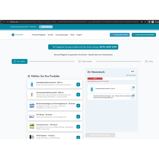 CareBox Inco: Weclapp Abrechnungs- & Ordertool für Pflegehilfsmittel und Inkontinenz