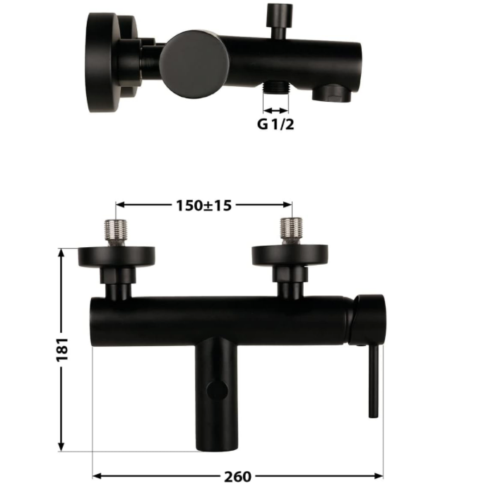 Aqua-Su "Lago 2.0" Wannenarmatur mit Stickgriff