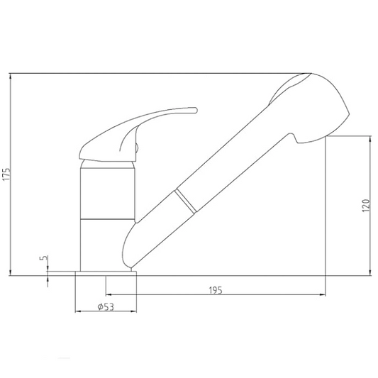 Aqua-Su "Tiado" Spültisch-Einhebelmischer (herausziehbar, chrom)