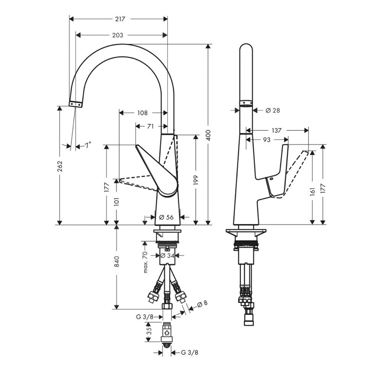 Hansgrohe "Talis M51" Spültisch-Einhebelmischer (Niederdruck, chrom)