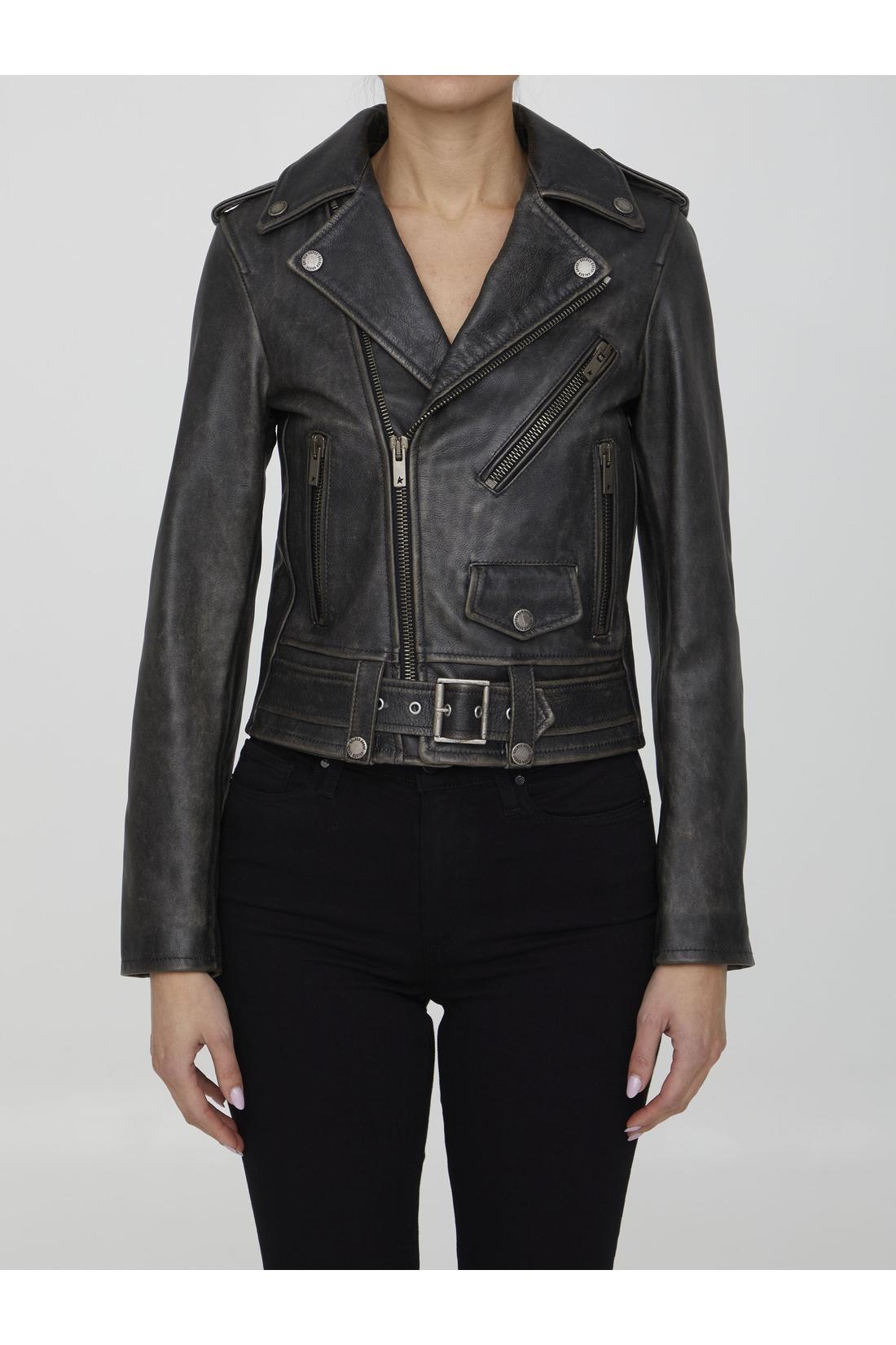 Black leather jacket