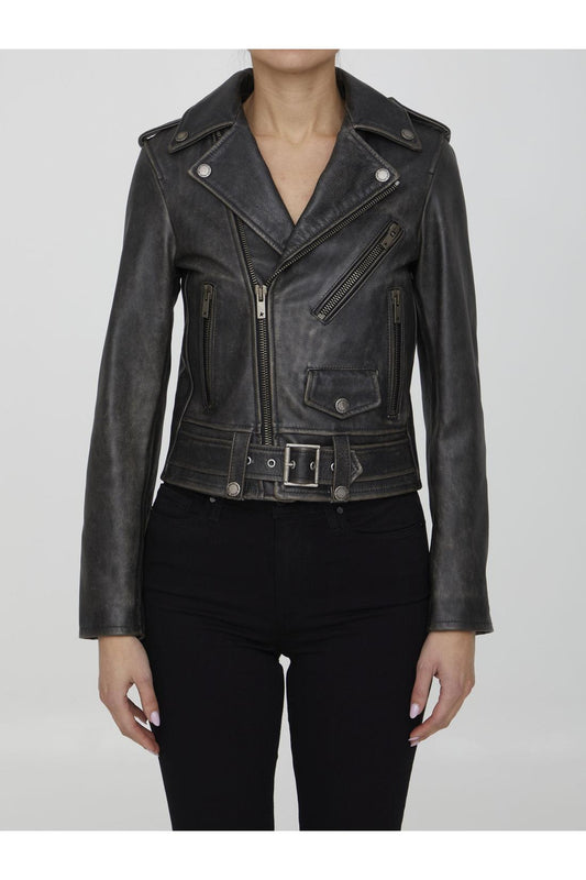 Black leather jacket
