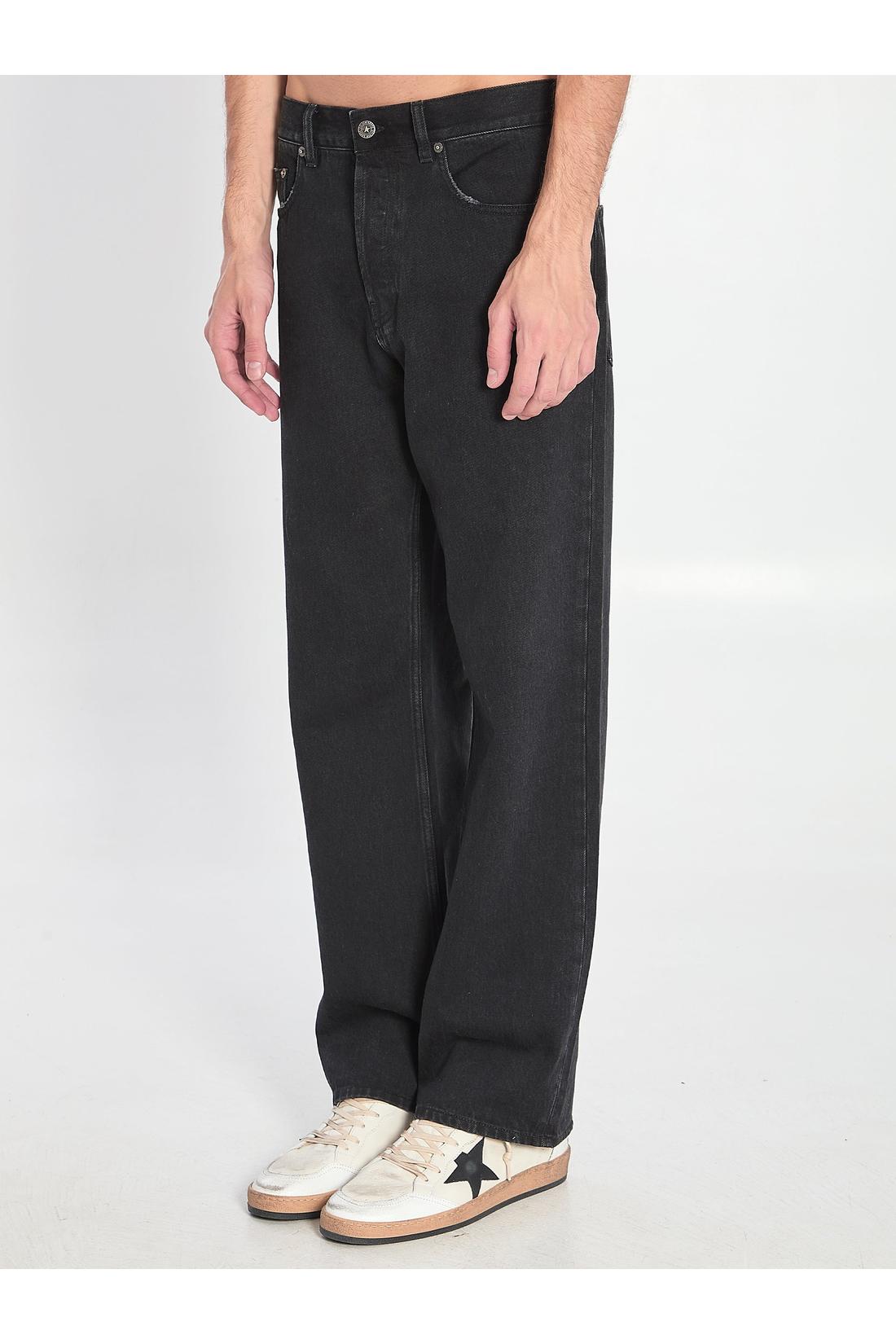 Black vintage-effect jeans