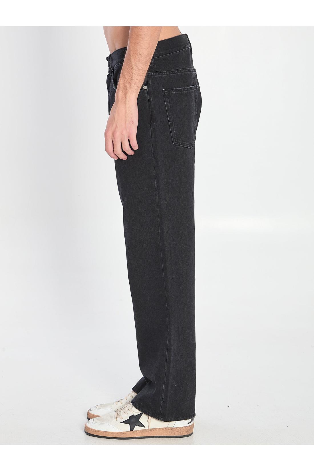 Black vintage-effect jeans