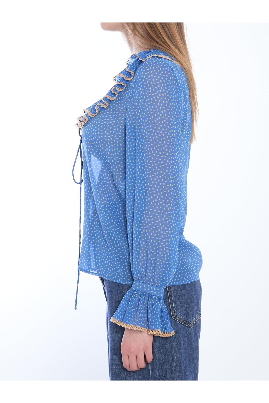 Blouse with polka dots
