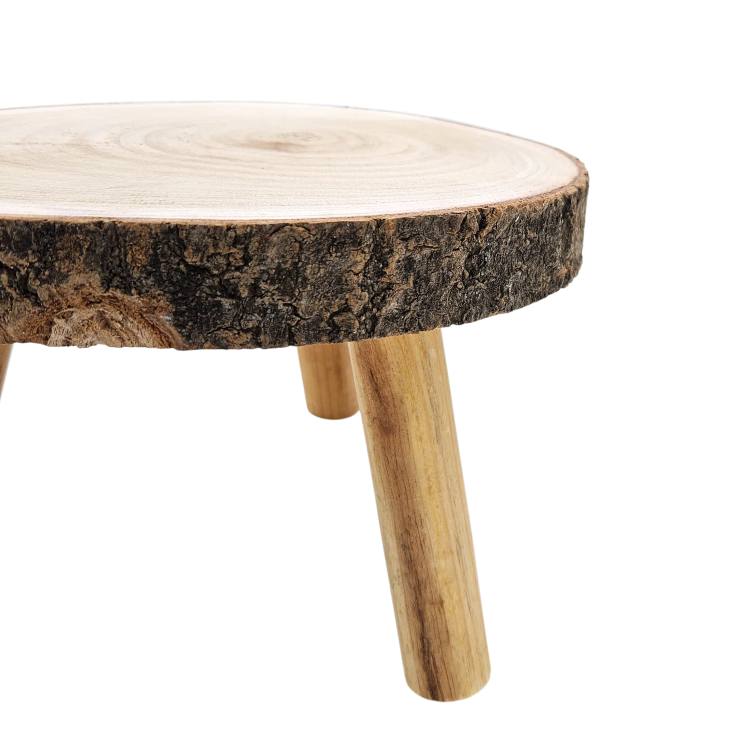 Baumscheibe auf Füßen Kerzentablett natur Baumrinde rund 20-26 cm Pflanzenständer