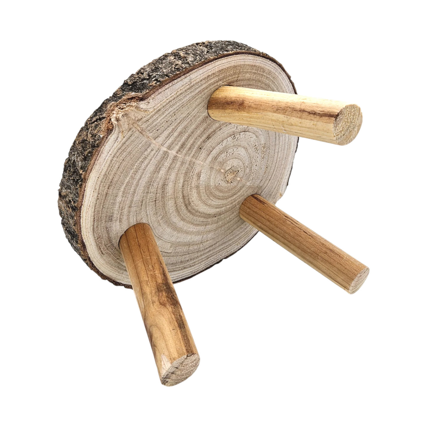 Baumscheibe auf Füßen Kerzentablett natur Baumrinde rund 20-26 cm Pflanzenständer