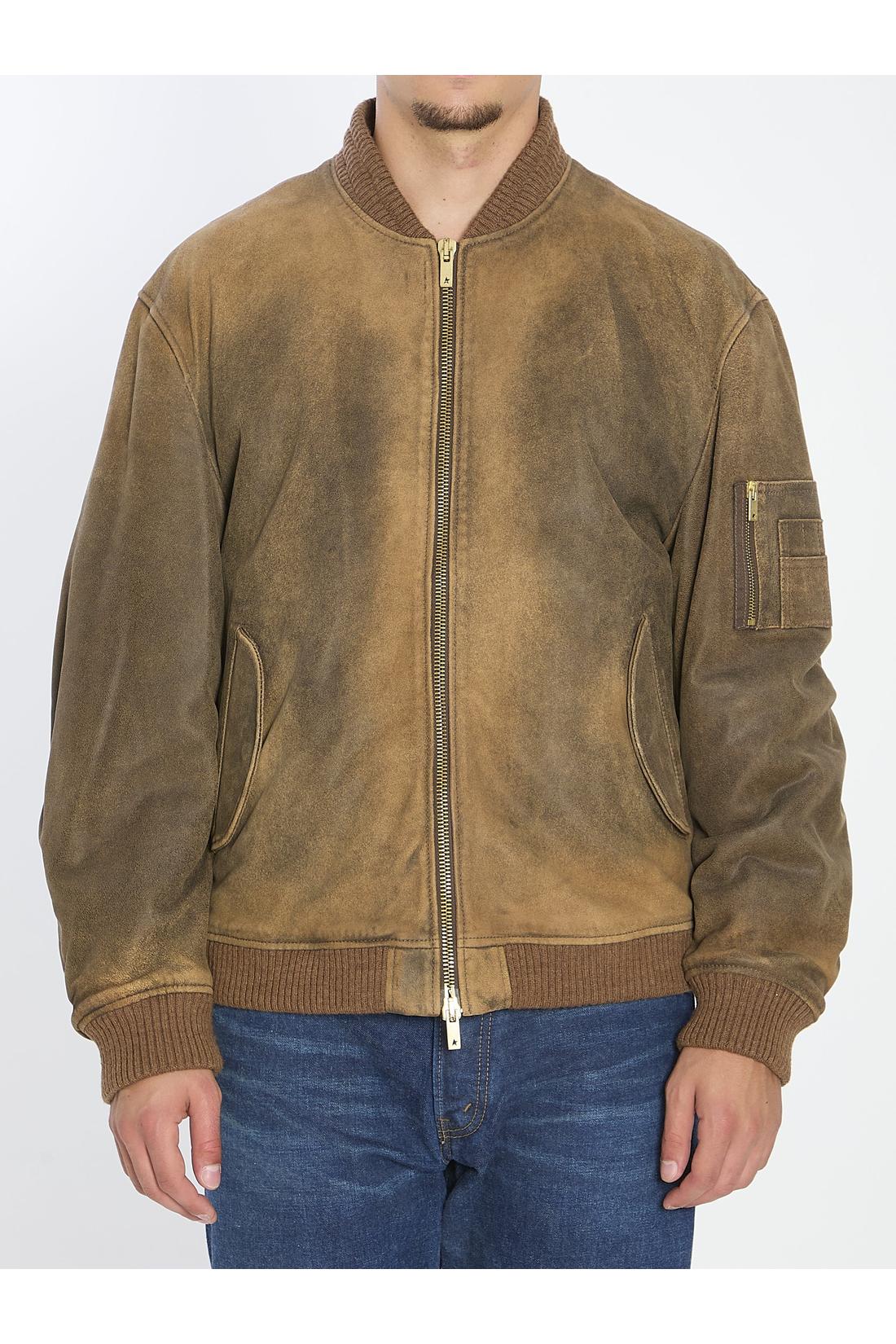 Bomber leather jacket