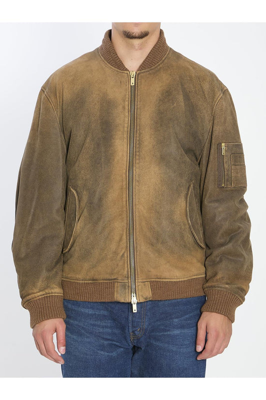 Bomber leather jacket