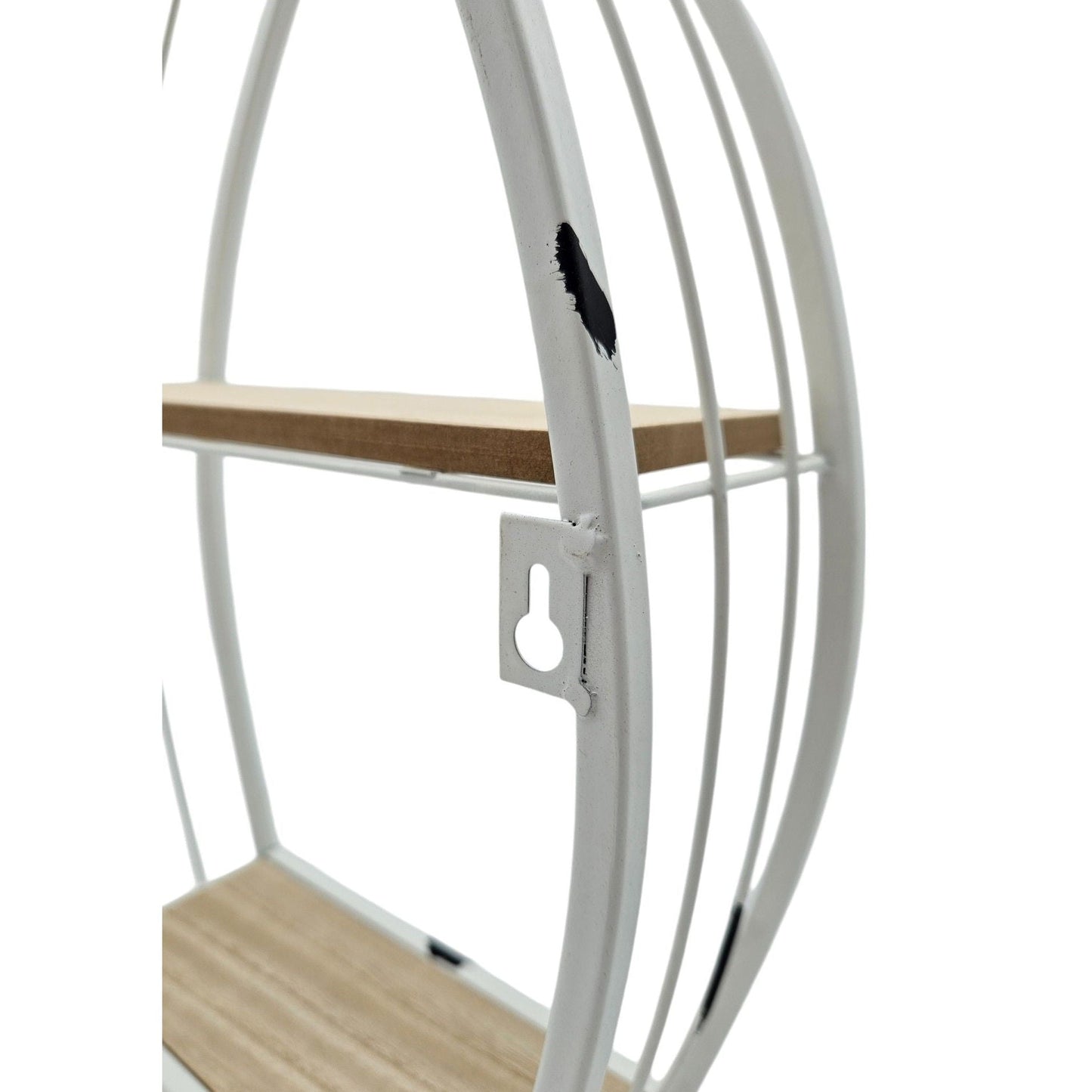 Regal Boot Weiß Wandregal Maritim Metall MDF-Holz 48x32x12 cm Dekoregal Shabby