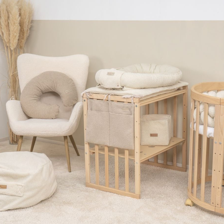 Wickeltisch-Korb Teddy Bouclé – praktisches Utensilo für Babyzimmer & Wickeltisch