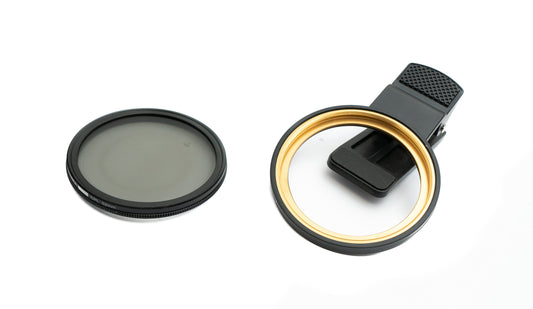 SYSTEM-S CPL 52 mm síuhringlaga pólunarlinsa með klemmu fyrir snjallsíma í svörtu