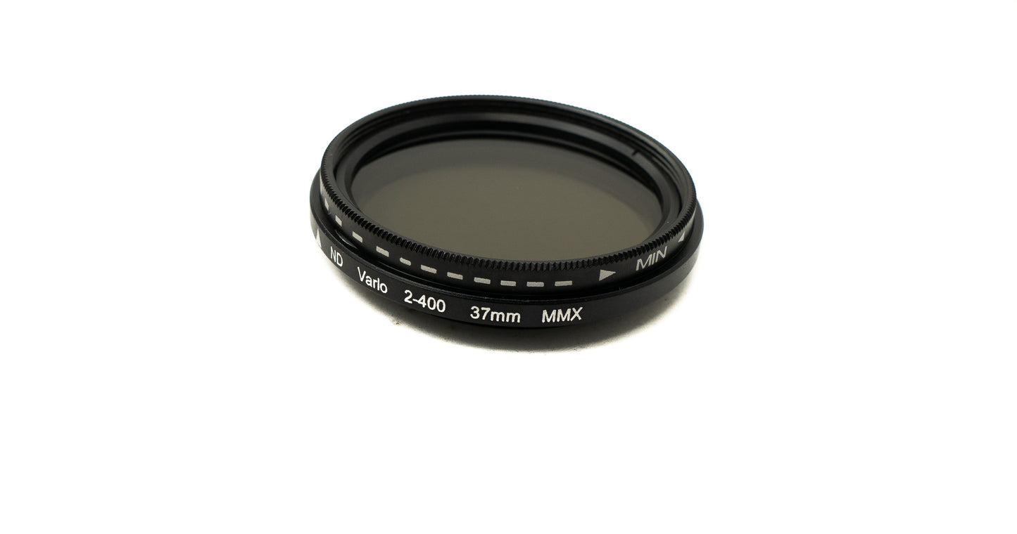 SYSTEM-S ND Vario Filter 37 mm 2 to 400 Neutral Density with Thread Case for iPhone 15 Plus