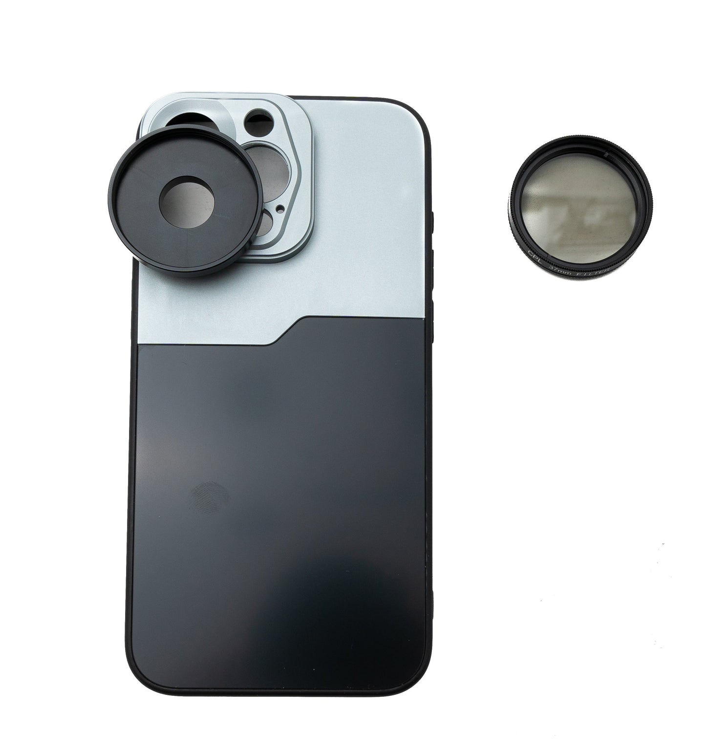 SYSTEM-S CPL sía 37 mm hringlaga pólunarlinsa með skrúfuhulstri fyrir iPhone 15 Pro Max