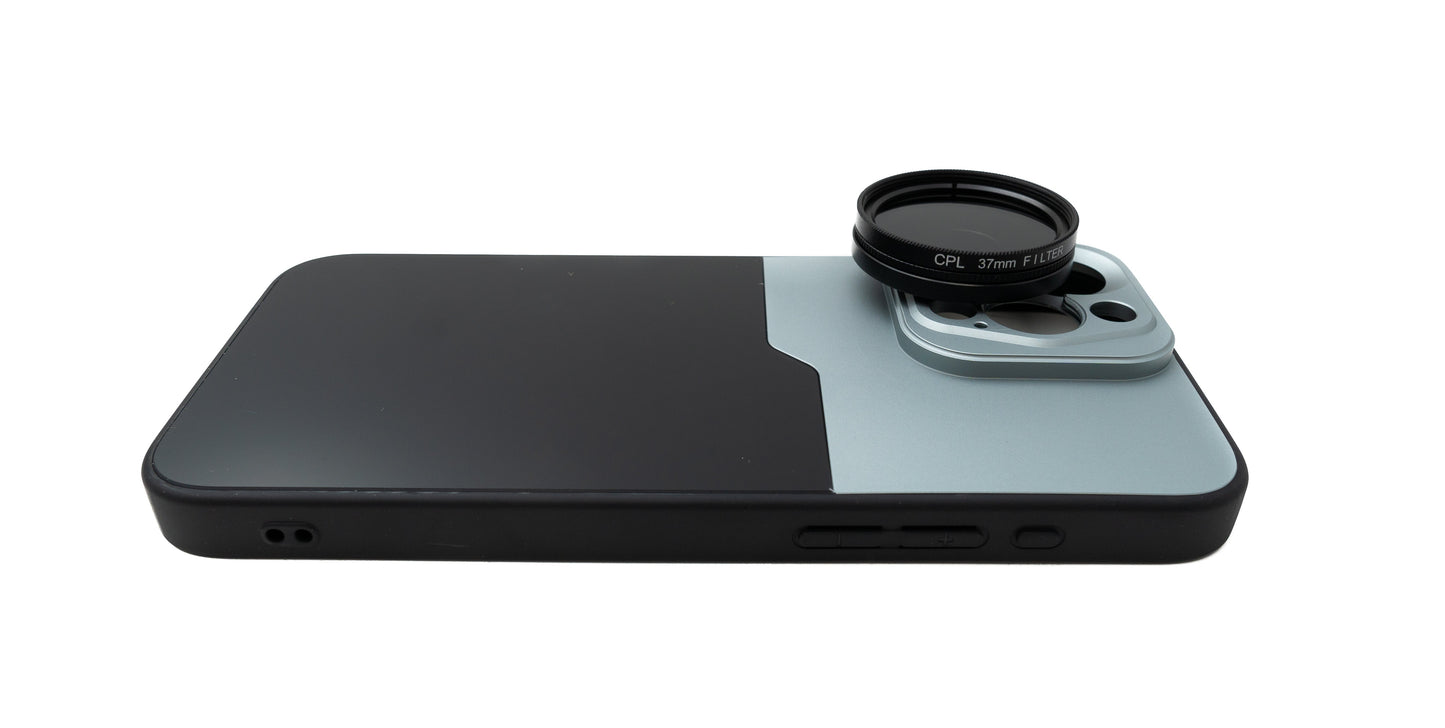 SYSTEM-S CPL sía 37 mm hringlaga pólunarlinsa með skrúfuhulstri fyrir iPhone 15 Pro Max