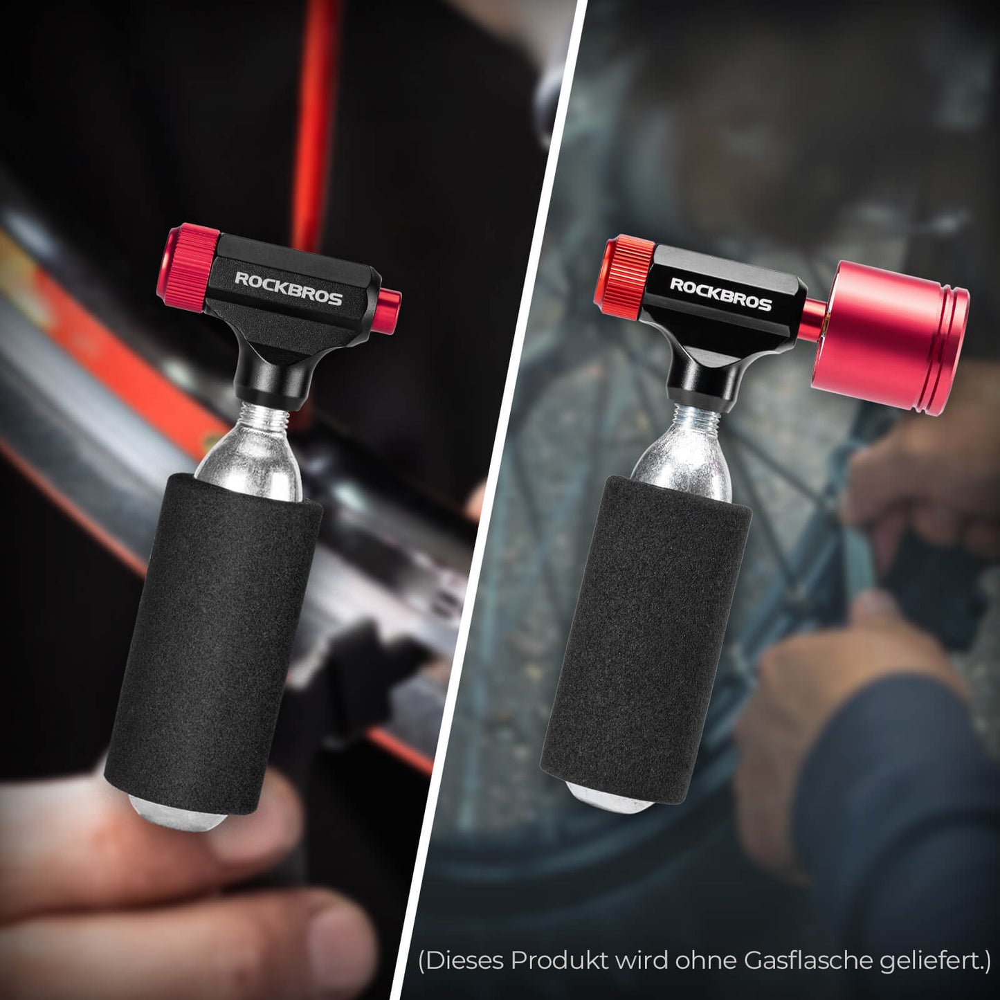 CO2 bicycle pump, mini pump for Presta &amp; Schrader valves