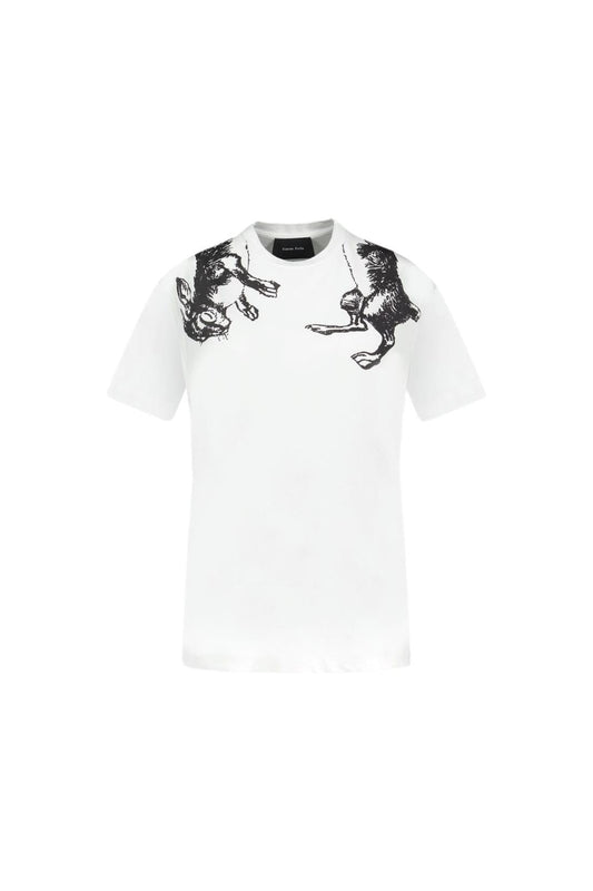 Hare Illustration T-Shirt - Simone Rocha - Baumwolle - Weiß