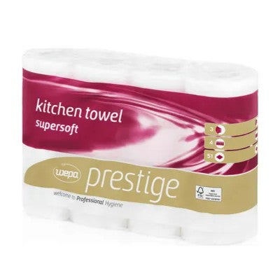CWS Küchenrollen Prestige 3-lagig, Hochweiß  | Karton (8 Packungen)