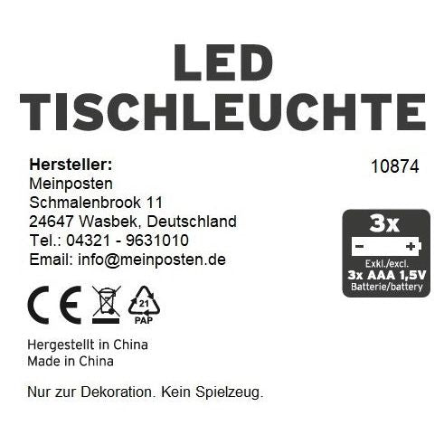 Lampe Leuchte kleine Tischleuchte LED Camping dimmbar tragbar batteriebetrieben