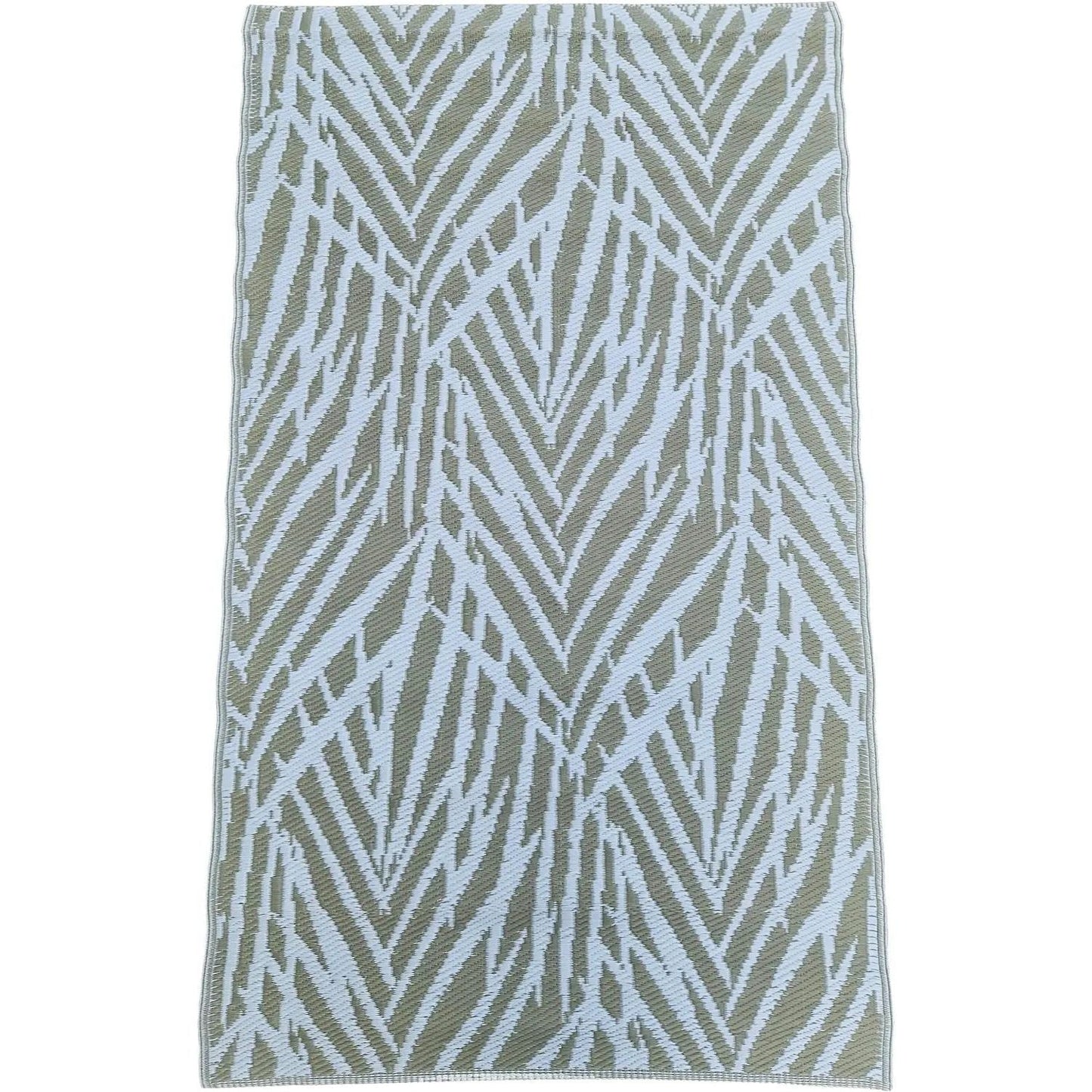 Teppich Outdoor Balkonteppich außen Balkon Terrasse taupe weiß 150 x 90