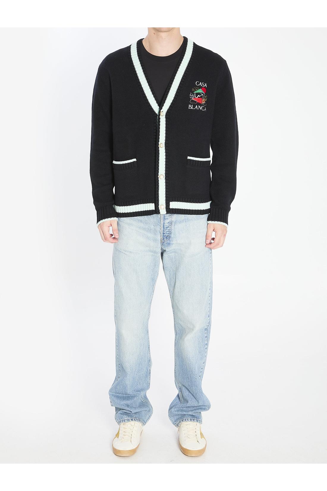 Cardigan with Stacked Casa Mountain Temple design