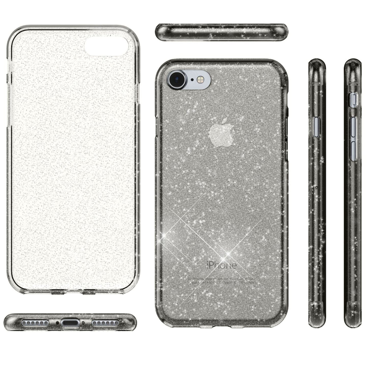 NALIA Phone Case for iPhone SE 2020 / 8 / 7, Glitter Case Cover Protective Bag