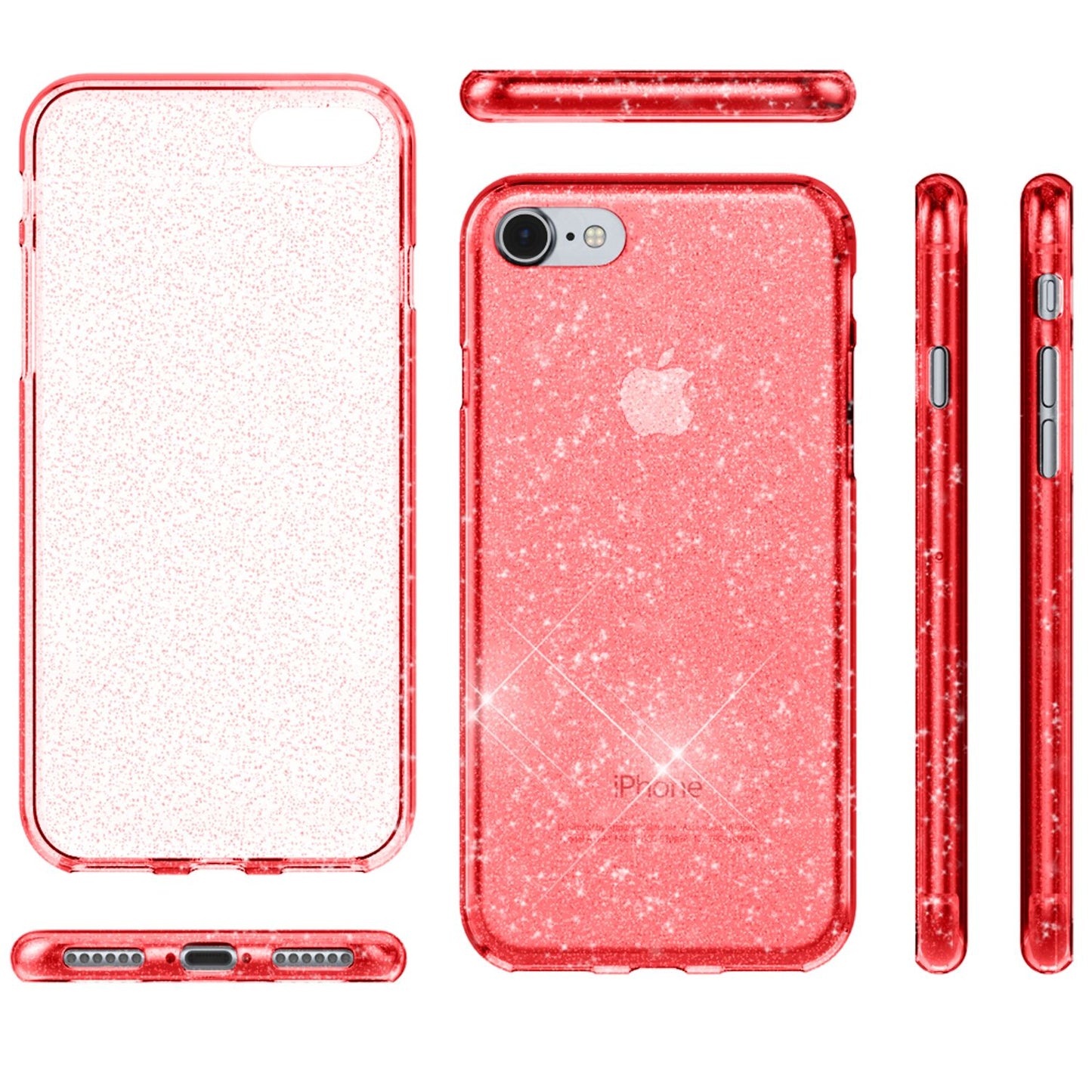 NALIA Phone Case for iPhone SE 2020 / 8 / 7, Glitter Case Cover Protective Bag