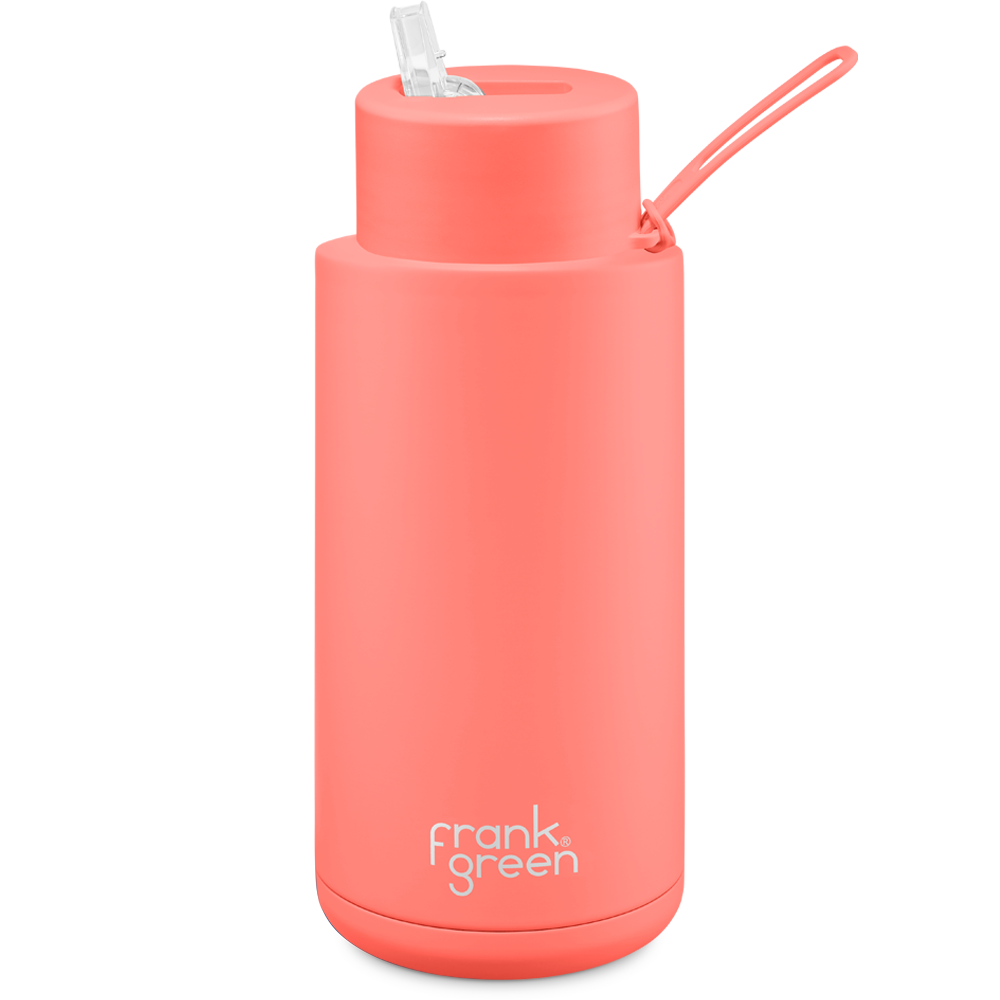 Frank Green Ceramic Reusable Bottle 1000ml with Straw Lid