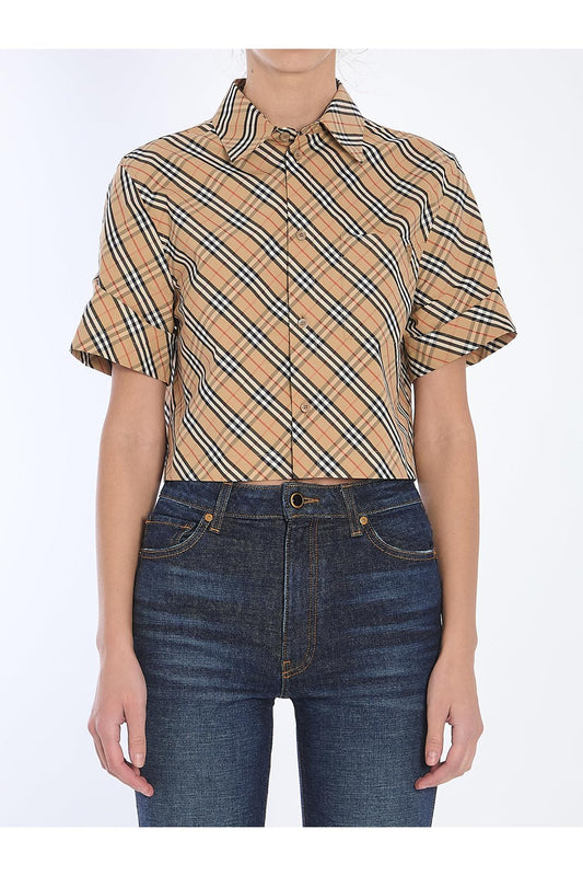Check cropped shirt