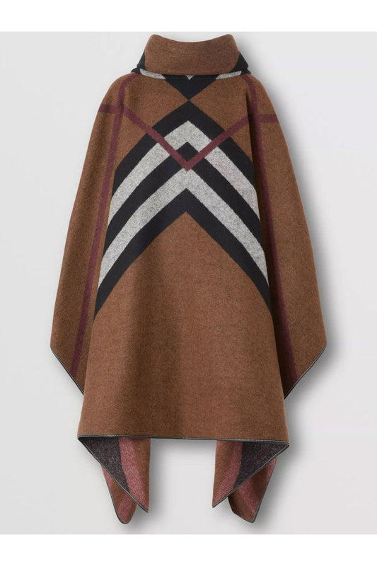 Chevron Check poncho