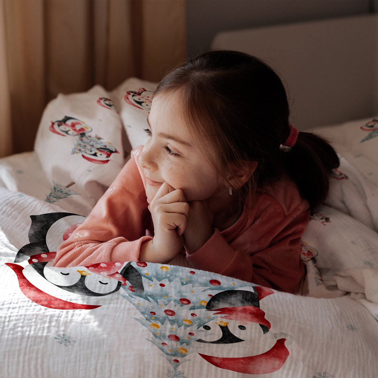 "Winter Pinguine" Premium Kinderbettwäsche