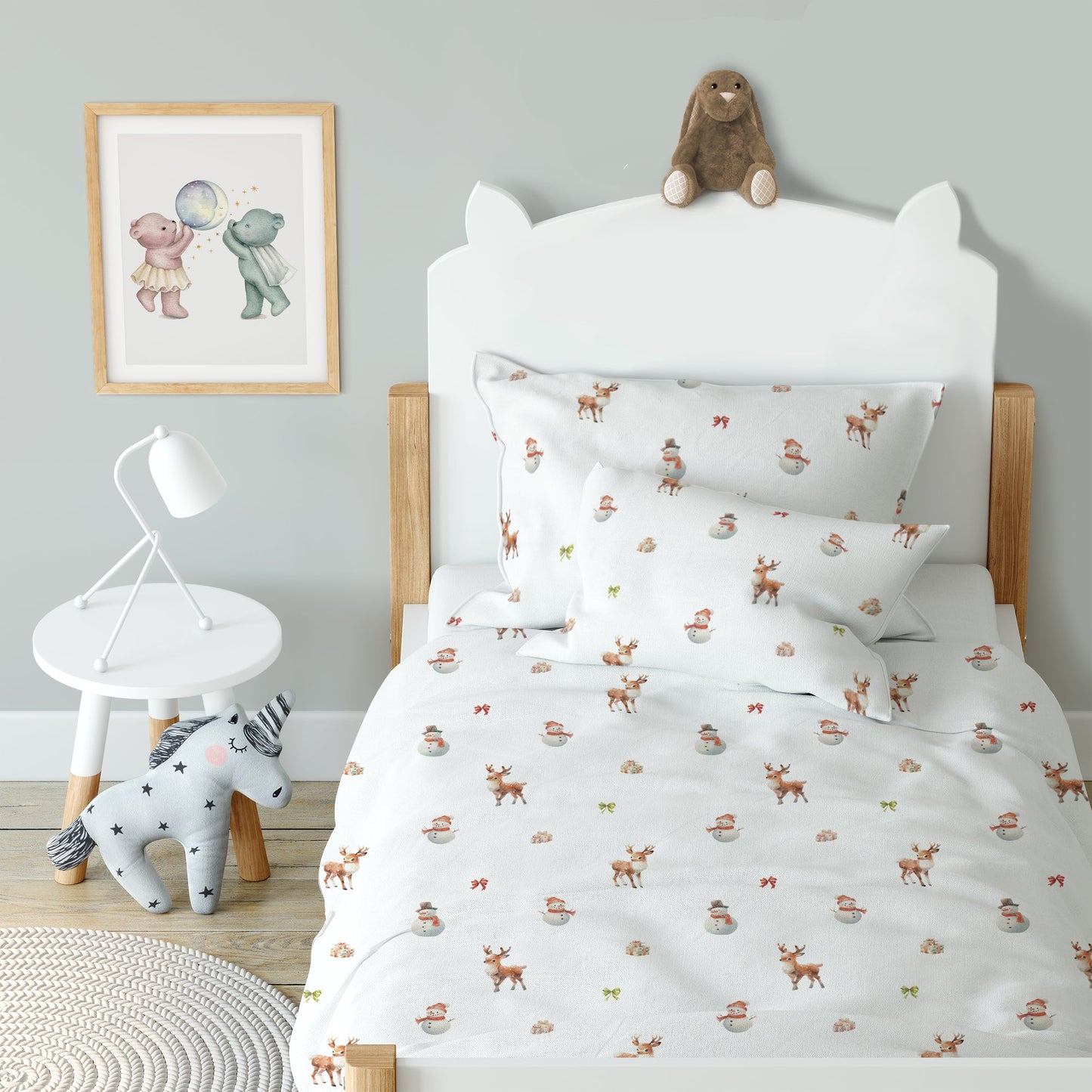"Snowman and Deer" Premium Children's Bedding