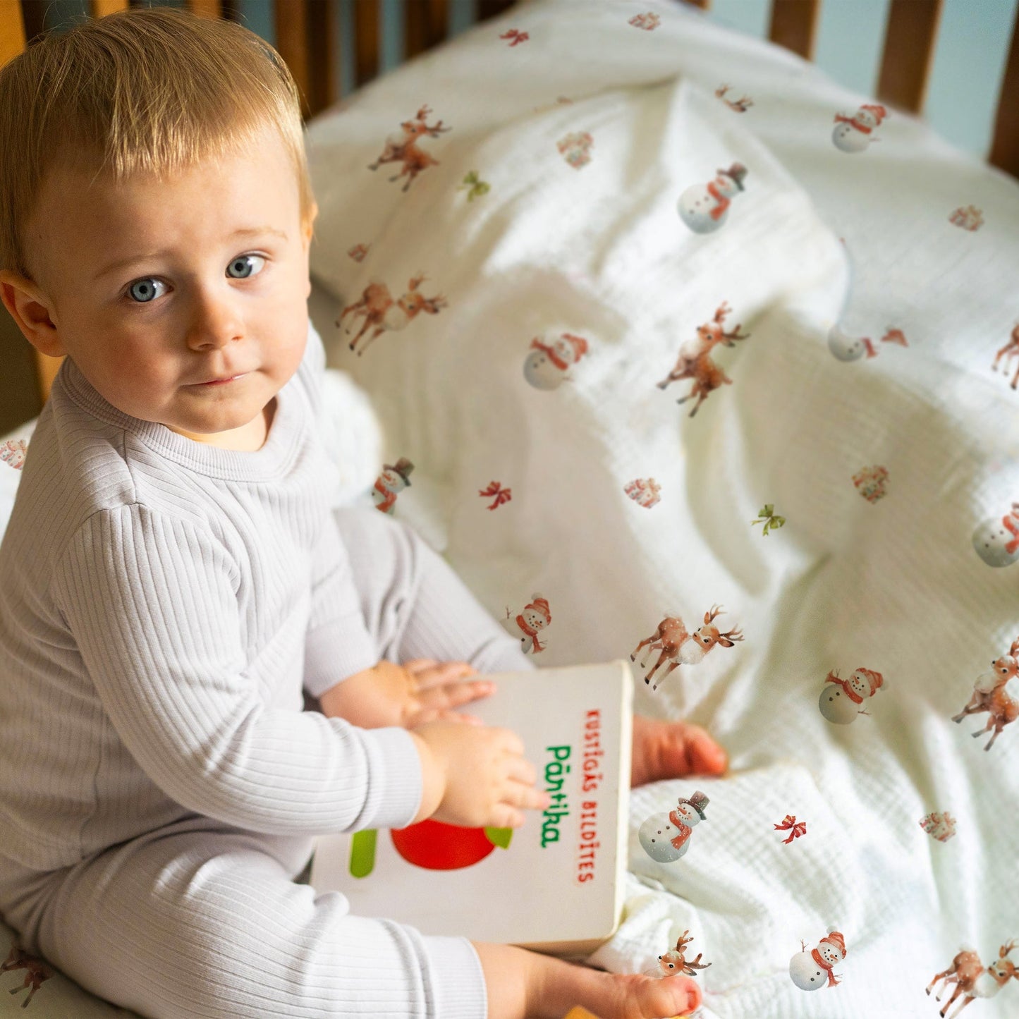 "Snowman and Deer" Premium Children's Bedding