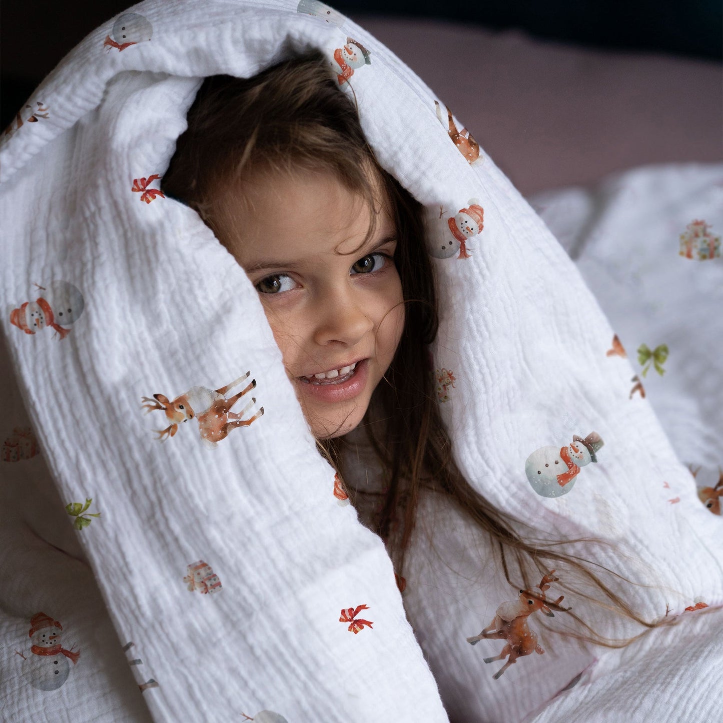 "Snowman and Deer" Premium Children's Bedding