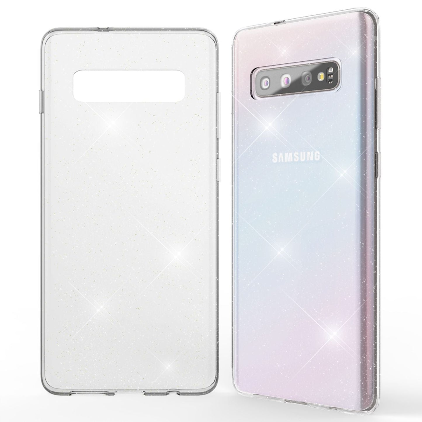 NALIA Glitter Case compatible with Samsung Galaxy S10, Glitter Case Phone Case