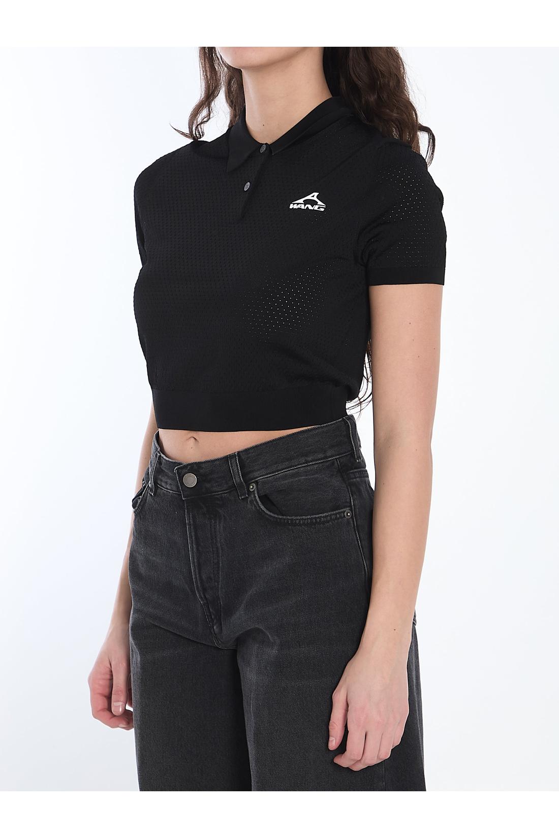 Cropped polo shirt with 3D logo